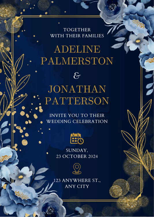 Elegant Wedding Invitation Card – Customizable Digital Design
