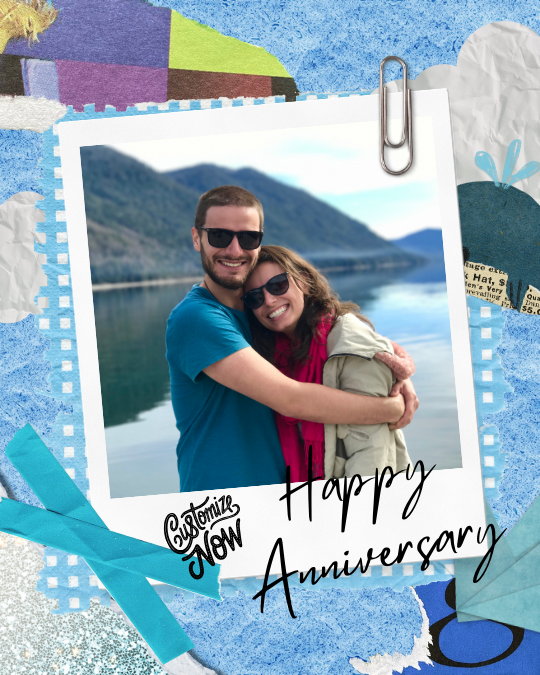 Anniversary Digital Personalized Greeting Card β Custom Design