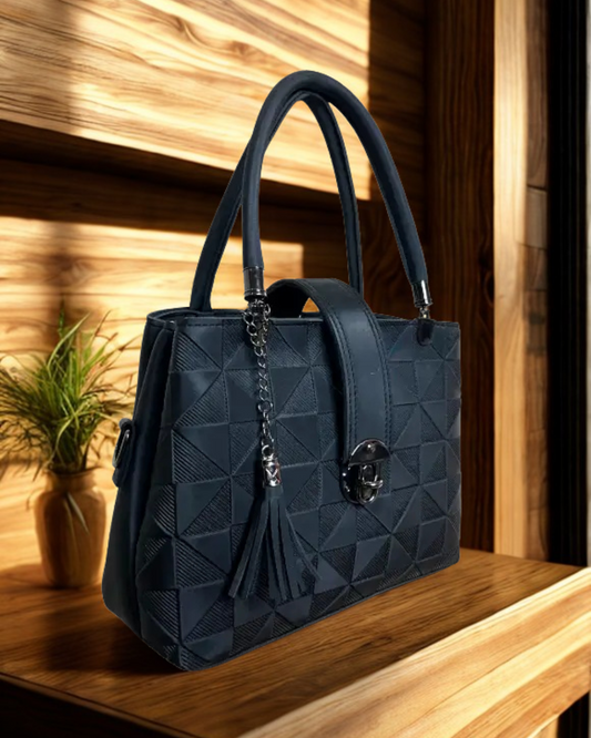 Royal Black Ladies Handbag – Elegant, Spacious & Versatile for Everyday and Special Occasions