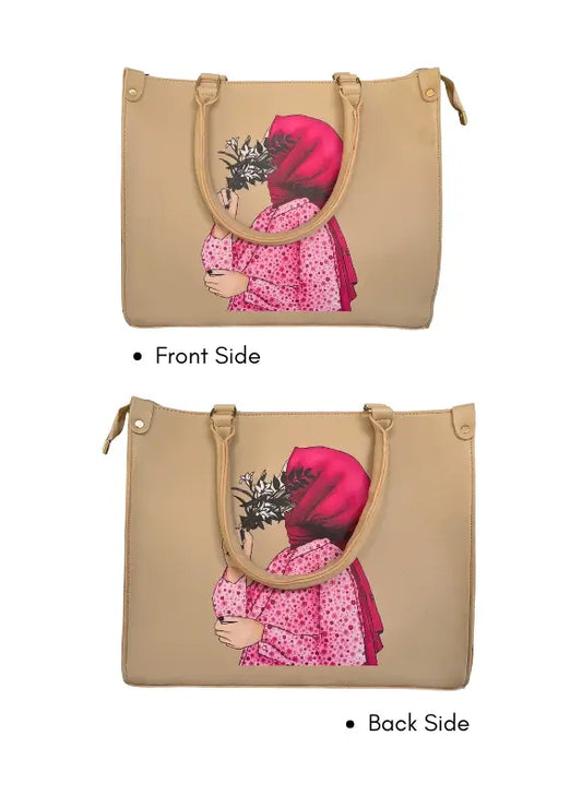 Elegant Printed Tote Handbag – Stylish Women’s Shoulder Bag with Artistic Design (Available in Multiple Colors)