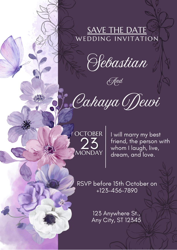 Elegant Wedding Invitation Card – Customizable Digital Design