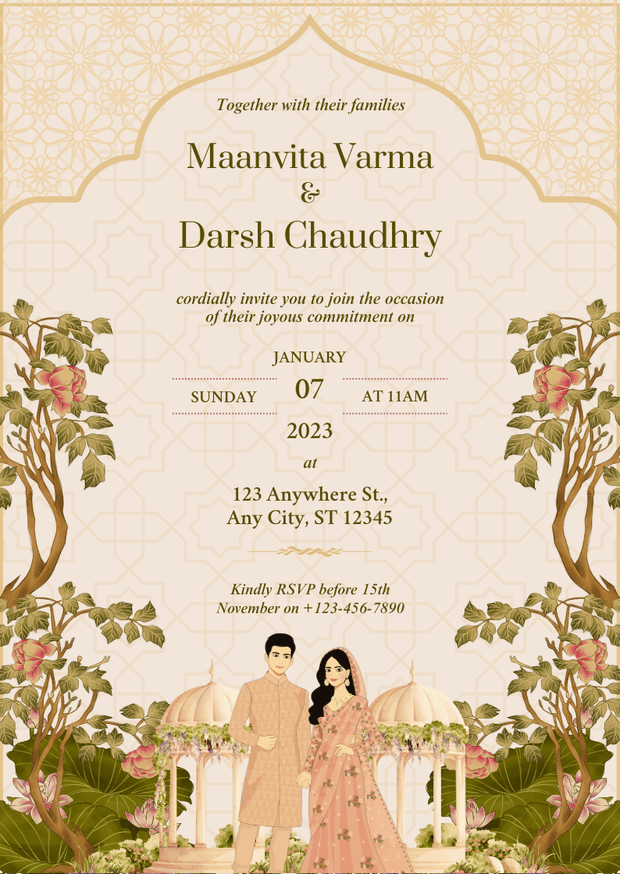 Elegant Wedding Invitation Card – Customizable Digital Design