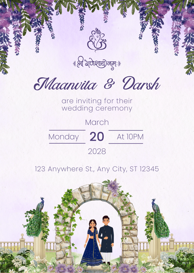 Elegant Wedding Invitation Card – Customizable Digital Design