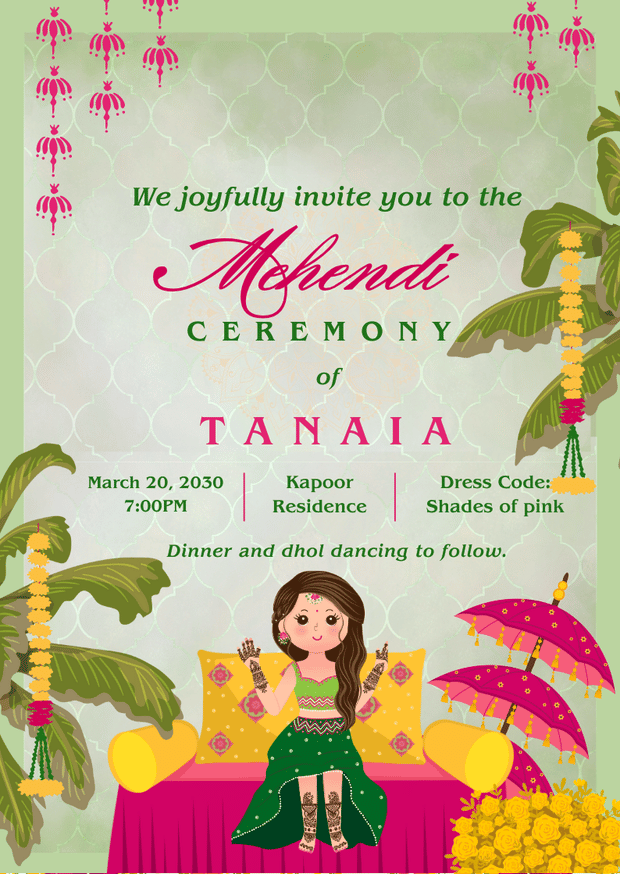 Elegant Wedding Invitation Card – Customizable Digital Design