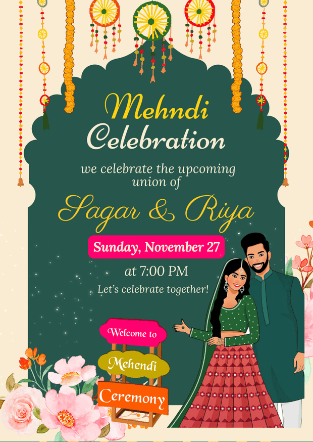 Elegant Wedding Invitation Card – Customizable Digital Design