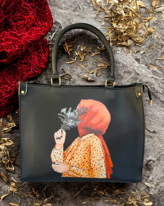 Elegant Printed Tote Handbag – Stylish Women’s Shoulder Bag with Artistic Design (Available in Multiple Colors)