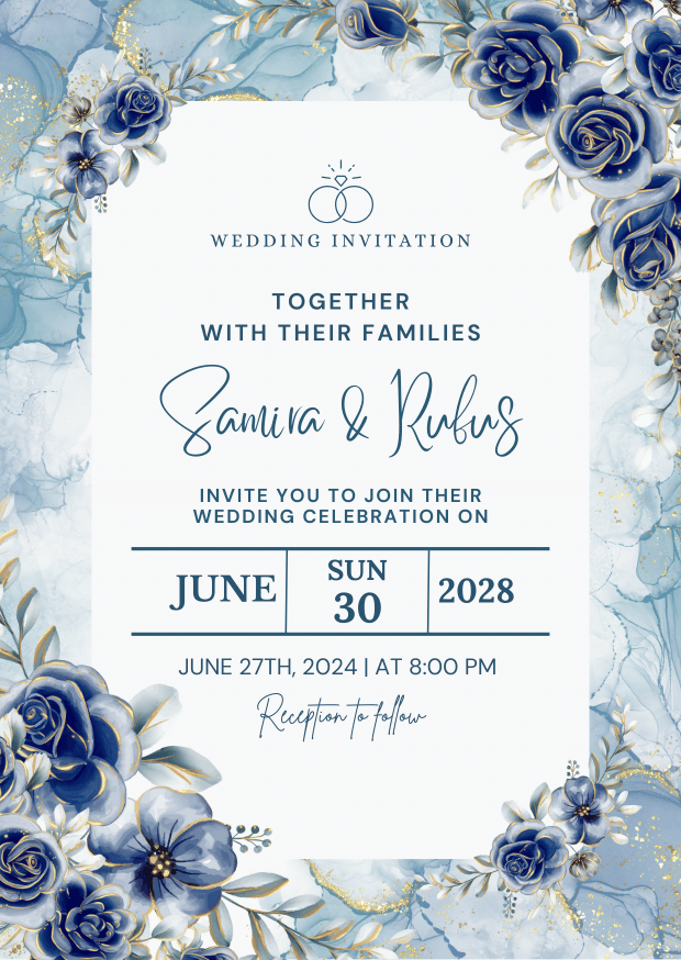 Elegant Wedding Invitation Card – Customizable Digital Design