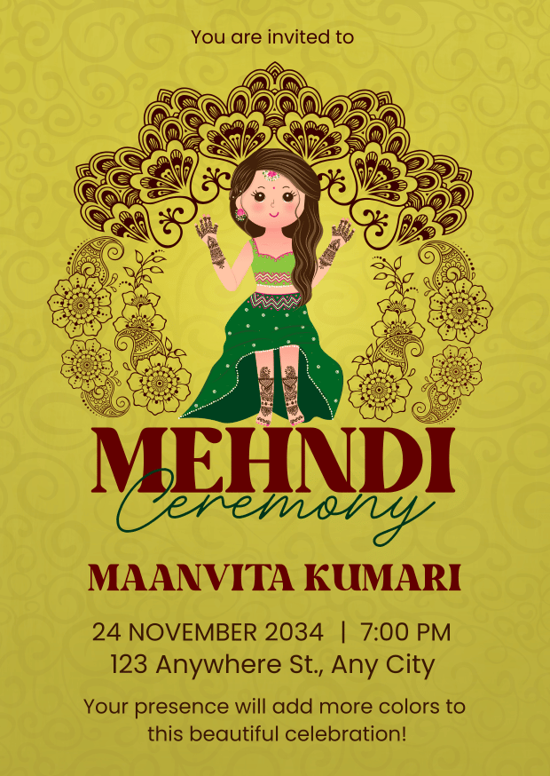 Elegant Wedding Invitation Card – Customizable Digital Design