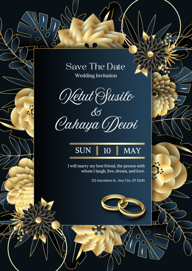 Elegant Wedding Invitation Card – Customizable Digital Design