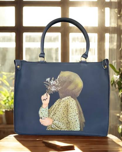 Elegant Printed Tote Handbag – Stylish Women’s Shoulder Bag with Artistic Design (Available in Multiple Colors)