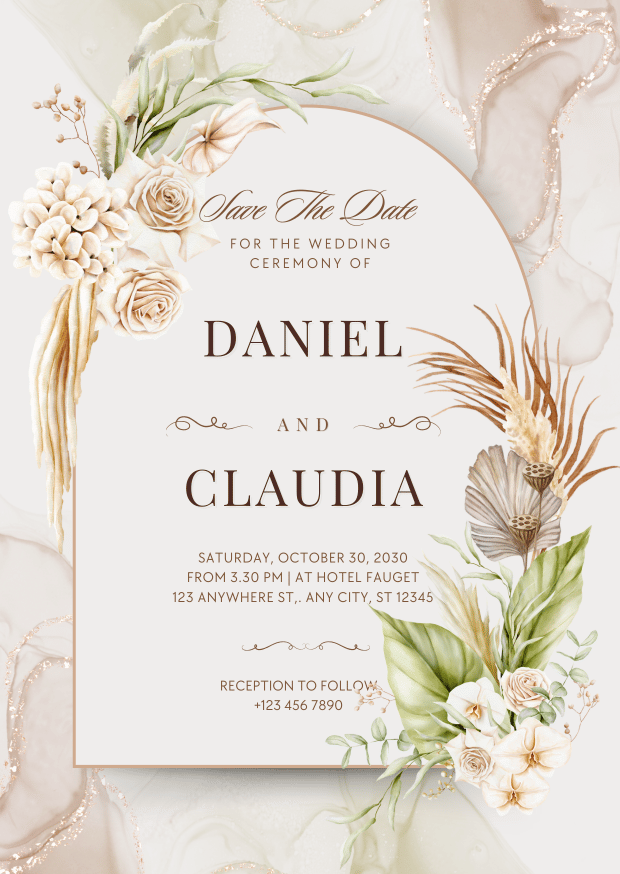 Elegant Wedding Invitation Card – Customizable Digital Design