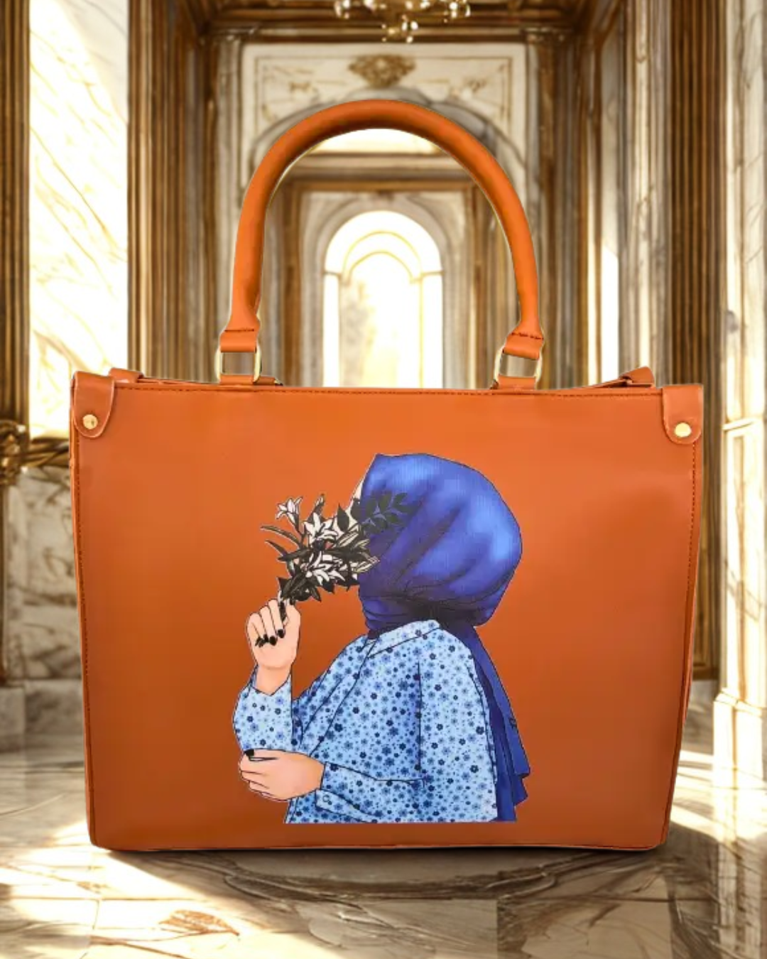 Elegant Printed Tote Handbag – Stylish Women’s Shoulder Bag with Artistic Design (Available in Multiple Colors)