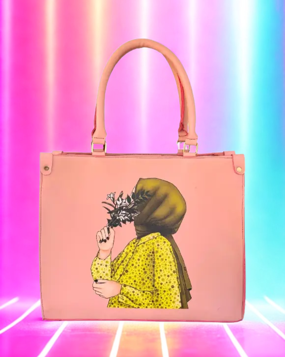 Elegant Printed Tote Handbag – Stylish Women’s Shoulder Bag with Artistic Design (Available in Multiple Colors)