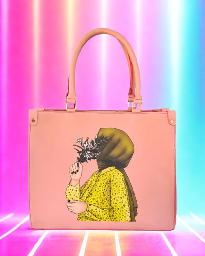 Elegant Printed Tote Handbag – Stylish Women’s Shoulder Bag with Artistic Design (Available in Multiple Colors)