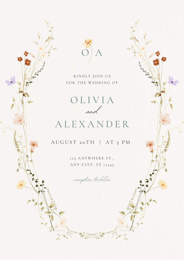 Elegant Wedding Invitation Card – Customizable Digital Design