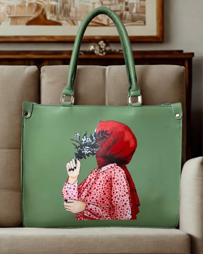 Elegant Printed Tote Handbag – Stylish Women’s Shoulder Bag with Artistic Design (Available in Multiple Colors)