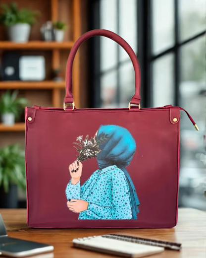 Elegant Printed Tote Handbag – Stylish Women’s Shoulder Bag with Artistic Design (Available in Multiple Colors)