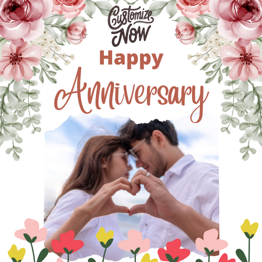 Anniversary Digital Personalized Greeting Card –  Custom Design