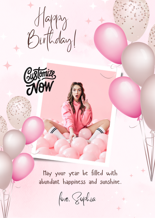 Birthday Digital Personalized Greeting Card – Custom Design