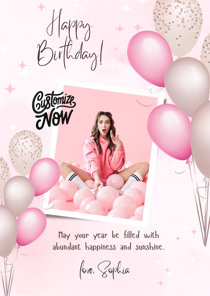 Birthday Digital Personalized Greeting Card – Custom Design