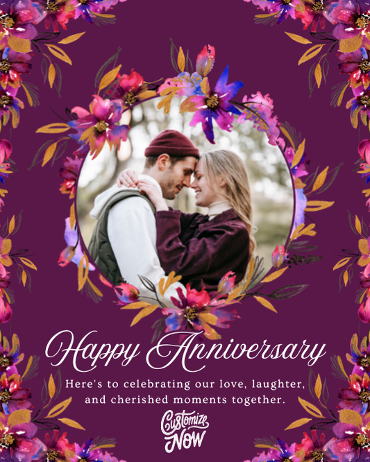 Anniversary Digital Personalized Greeting Card –  Custom Design