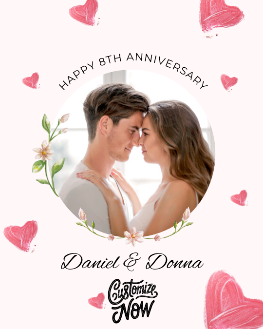 Anniversary Digital Personalized Greeting Card –  Custom Design